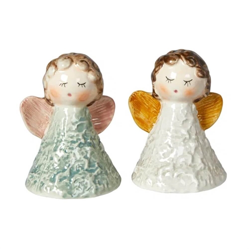 2 stk. Engle 8 cm keramik