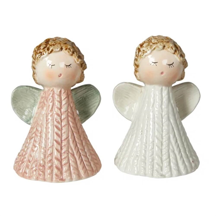 2 stk. Engle 10 cm keramik