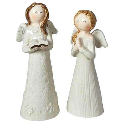 2 stk. Engle 17cm keramik