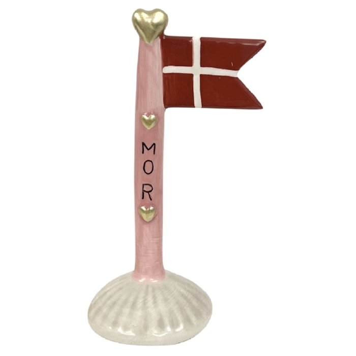 Flag Mor/lyserød H: 14cm keramik