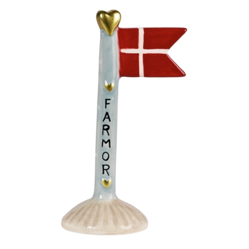 Flag Farmor H: 14cm - Lyseblå