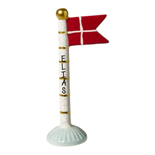 Flag krakeleret m/striber H: 19cm keramik