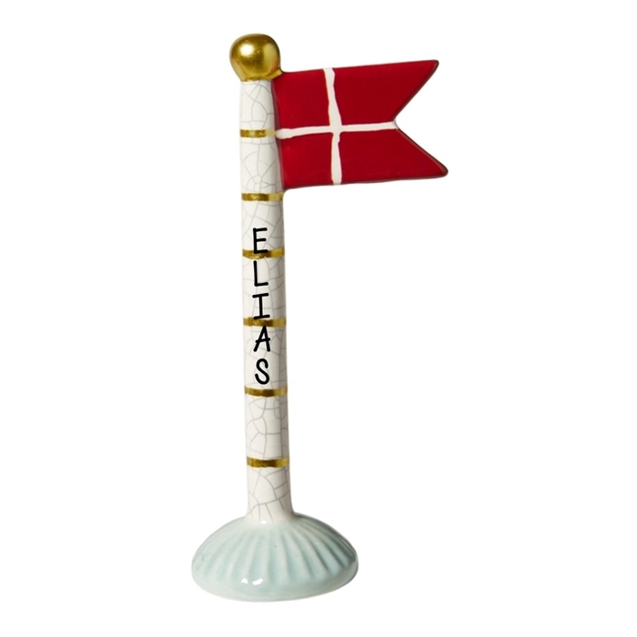 Flag krakeleret m/striber H: 19cm keramik