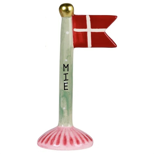 Flag Mint med lyserød bund H: 14cm keramik