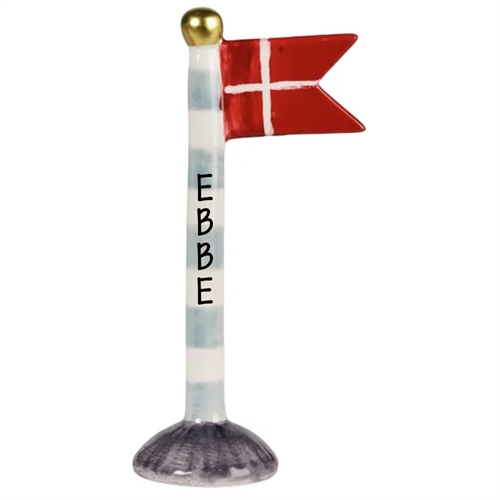Flag Lyseblå med striber H: 19cm keramik