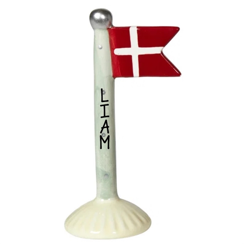 Flag grøn m/sølvtop H: 14cm keramik