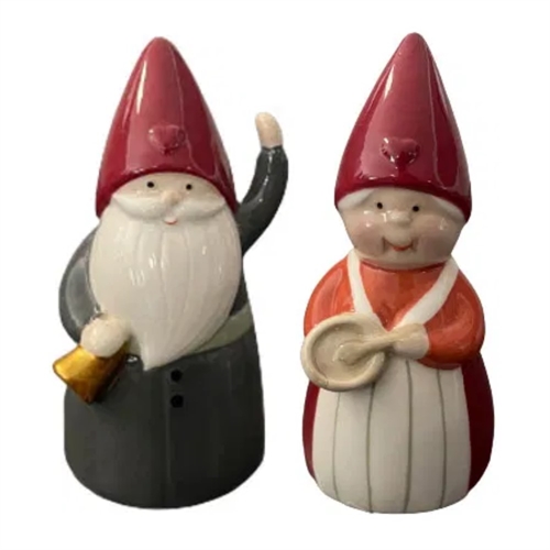 Keramik sæt med julemand og julekone