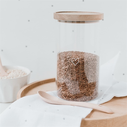 Opbevaringskrukke hjerte hvid 19 cm