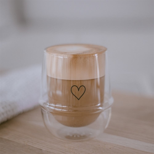 Dobbeltvægget glas 200 ml hjerte