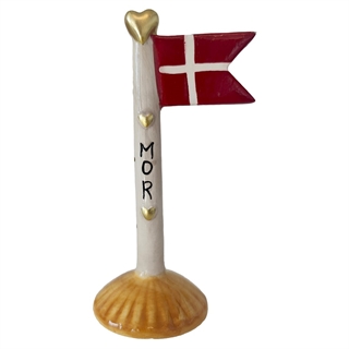 Flag Mor/grå H: 14cm keramik