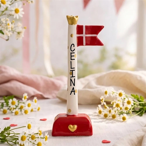 Flag med Dannebrog H: 18cm