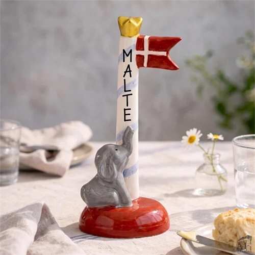Flag med elefant H: 14cm keramik