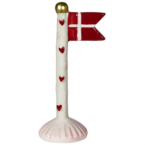 Flag med hjerter i rød 14 cm