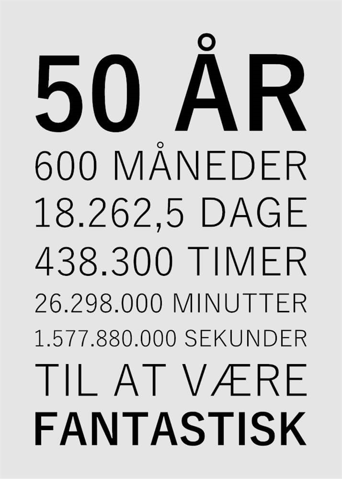  Fantastisk 50 år - 21x30 cm