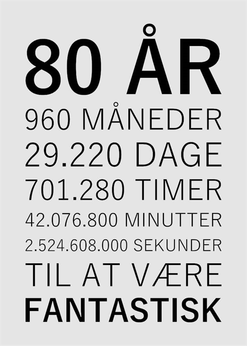  Fantastisk 80 år - 15x21 cm
