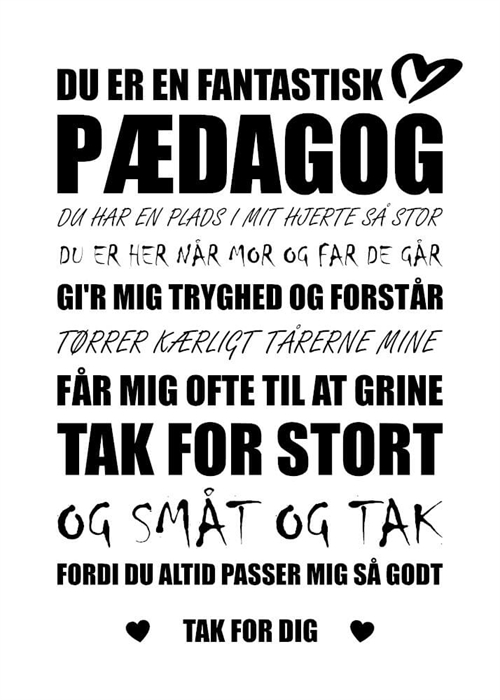 Pædagog - 15x21 cm
