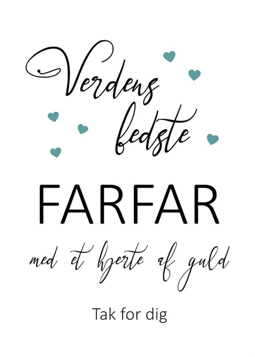 Tak for dig farfar - 15x21cm