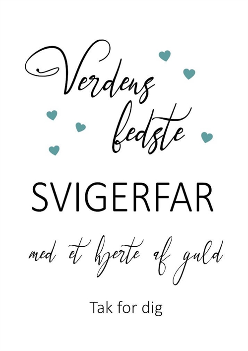 Tak for dig svigerfar - 15x21cm