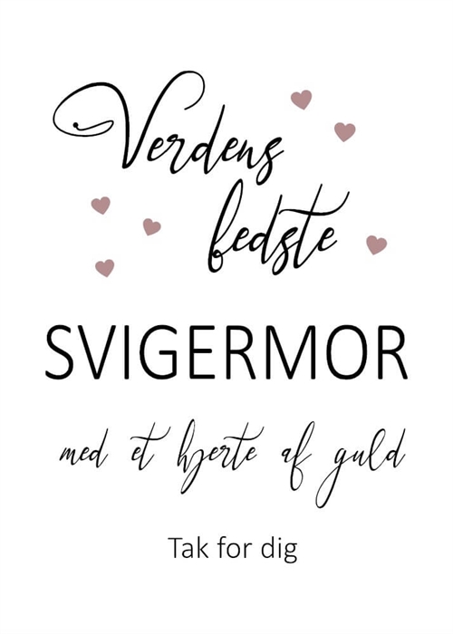 Tak for dig svigermor - 15x21cm