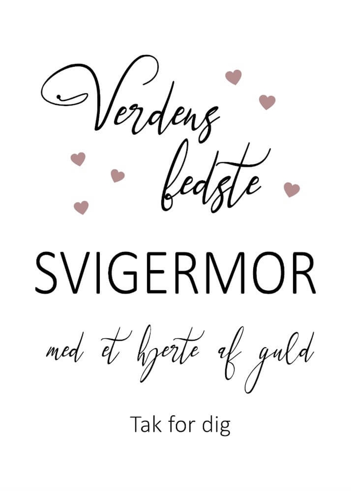 Tak for dig svigermor - 15x21cm