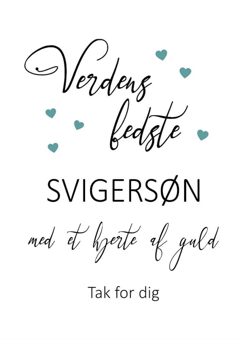 Tak for dig svigersøn - 15x21cm