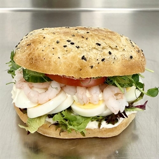 Sandwich med Æg og rejer