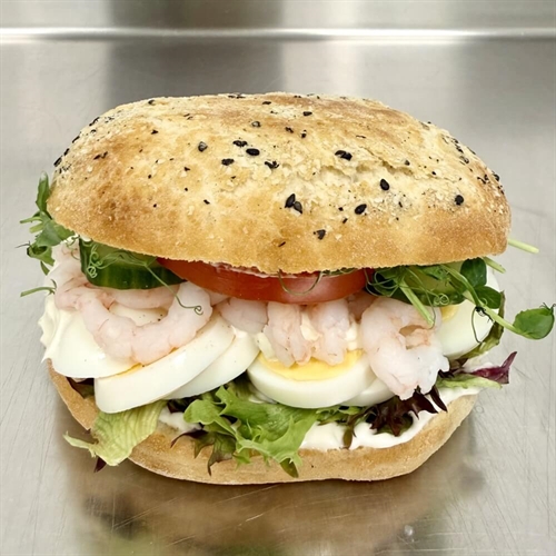 Sandwich med Æg og rejer