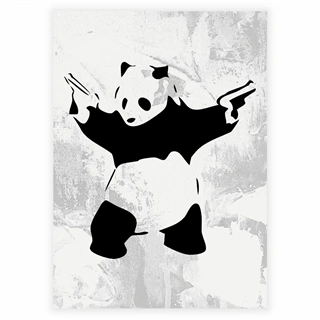 Banksy - Bevæbnet panda Plakat