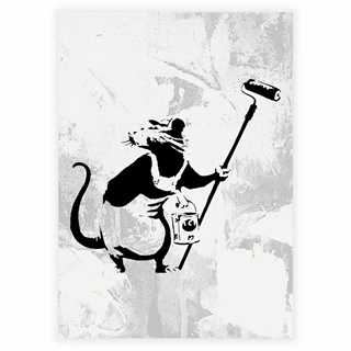 Banksy - Malende rotte Plakat