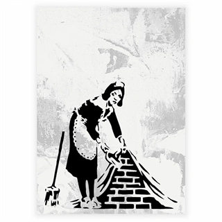 Banksy - Rengøringsdame Plakat