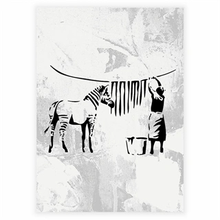 Banksy - Zebrastriber til tørre Plakat