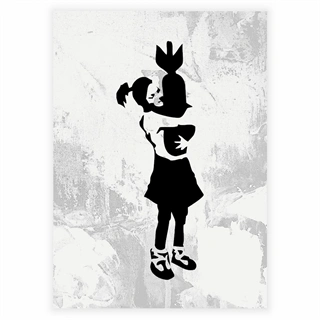 Banksy - Pige krammer missil Plakat