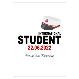 Plakat med en international studenterhue