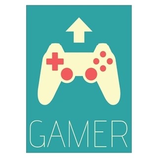 Plakat med teksten video gamer i retro design