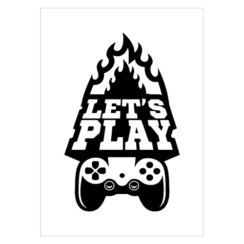 Gamer plakat med teksten Let\'s Play