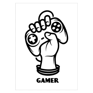 Plakat - Gamer hånd med controller