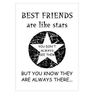 Sød veninde plakat best friends are like stars