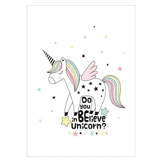 Børneplakat -  Do you believe in unicorn