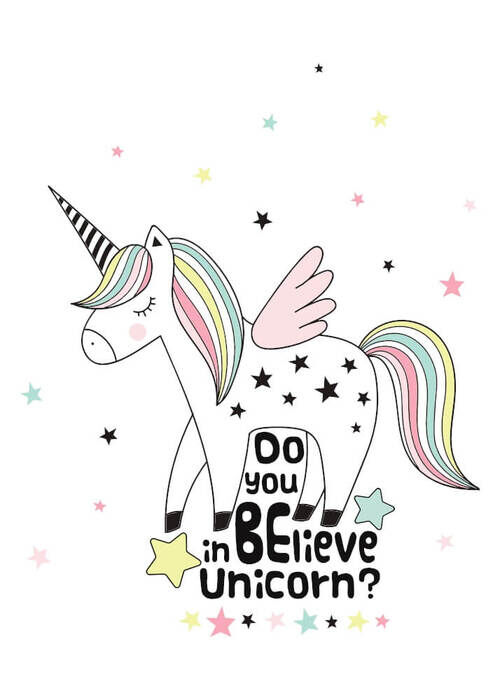 Børneplakat -  Do you believe in unicorn