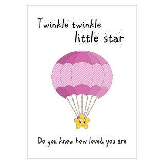 Sød Børneplakat med lille stjerne til børneværelset