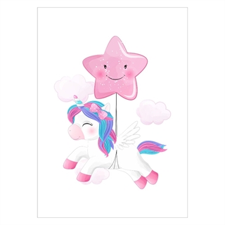 Plakat - Unicorn med stjerne