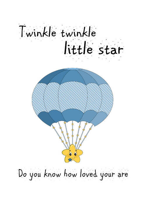 Plakat - Blå twinkle twinkle little star