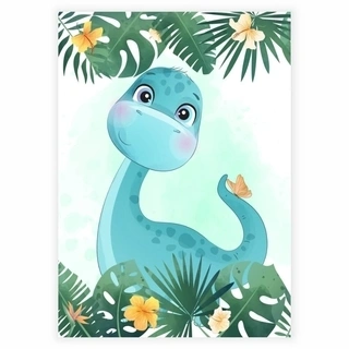 Plakat - Blå Dino