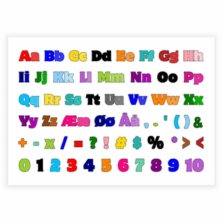 Børneplakat - Farverig alfabet 