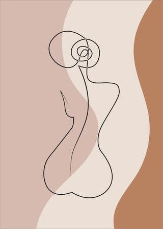 Plakat - Women body one line 3