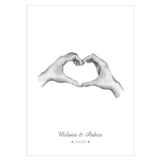 Hånd i hånd - køb en flot plakat online i dag. Bedårende familie plakat med illustration af to hænder.