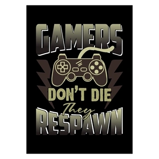 Gamer plakat - Gamers don't die they respawn