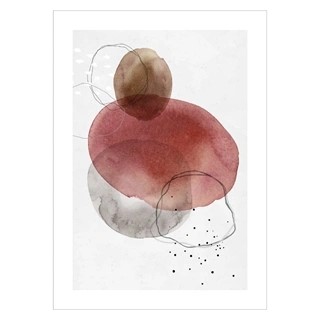 Plakat med Abstract cirkel i rød