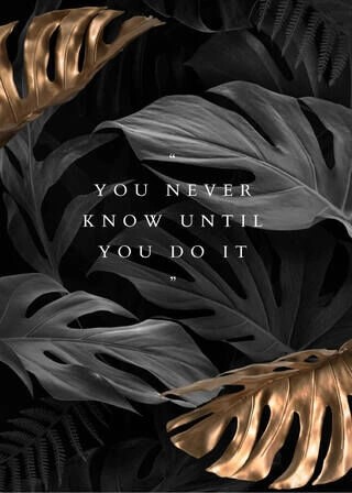 You newer know until you do it - Plakat