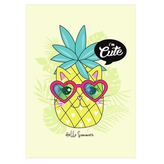 Sød plakat med en Ananas med stjerne solbriller